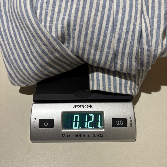 Tahari Womens Wide Leg 100% Linen Pants Sz 14 Blue White Stripe Beach Breathable - Picture 9 of 9